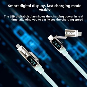 Cable de carga 5 en 1 de alta calidad al por mayor de fábrica, cable de carga USB retráctil de 1.2 m, cargador de coche con cable retráctil - Product Image 3