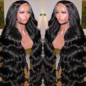 Nguyên cơ thể sóng xoăn tóc giả 40 inch đầy đủ HD ren phía trước Tóc Giả Nhà cung cấp bán buôn 12A lớp gốc Việt Nguyên Trinh Nữ tóc giả tóc con người - Product Image 1