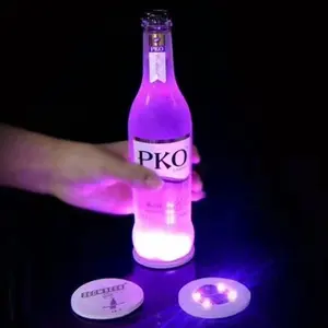 Mini luz nocturna para Bar, posavasos luminoso LED con logotipo personalizado, pedido RTS