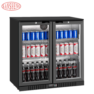 Refrigerador de Bebidas Transparente de Doble Puerta de Alta Calidad, Congelador Vertical Portátil, Exhibidor Refrigerador para Uso Doméstico, 208L - Product Image 2