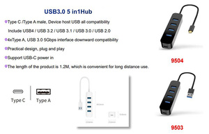 5 in 1 3 <b>Usb</b> <b>Adapter</b> <b>Usb</b> 3.0 Type-<b>c</b> Pd 4 in 1 Hub <b>c</b> 3.0 Hub <b>Usb</b> <b>c</b> <b>Adapter</b> for Smart Home Hub - Product Image 6