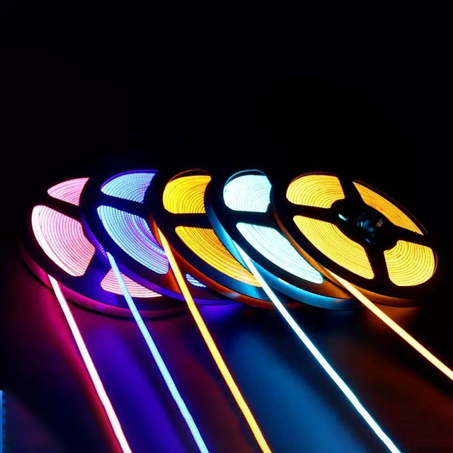 Hot Sale COB Led Strip 12V 24V COB LED Strip 3mm 5mm 8mm 320/480leds Dimmable Warm White Indoor Decoration Flexible High Quality