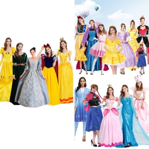 Ventes flash - Costumes de cinéma et de télévision - Halloween - Princesse Elsa - Belle - Raiponce - <span class=keywords><strong>Reine</strong></span> <span class=keywords><strong>des</strong></span> <span class=keywords><strong>neiges</strong></span> - Robes de fantaisie - Costumes - Product Image 3