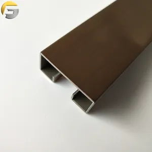V0886 HL Anti Scar Special Shape Brown Stainless Steel Tile Trim Strips For Villa Wall Panel