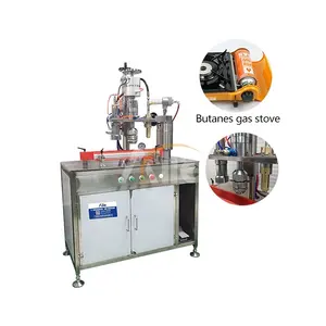 High Quality Semi Automatic Aerosol Camping Butane Gas Refilling Equipment LPG Cartridge Vacuum Filling Crimping Machine