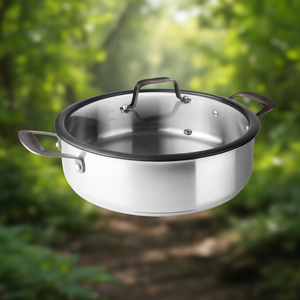 Pentola Bassa Origin con Coperchio 3L in Acciaio Inossidabile per Uso su Fornello - Product Image 3