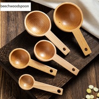 Cuillère doseuse en bois écologique en gros, prête à l'emploi numérique, 50 grammes, pour café en grains européen et américain, protéines 500 mg, cadeaux promotionnels