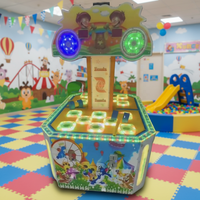 Machine de jeu de luxe Frog Jump Hammer, modèle Duoxing 046, pour 2 joueurs, à monnayeur, avec option d'échange de tickets de loterie en anglais, en bois