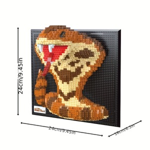 新製品：コブラヘビ　人気商品　粒子組み立てブロックおもちゃ　3D壁画　動物ブロック　壁飾り - Product Image 6