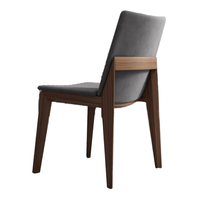 Chaise de salle à manger design de luxe moderne nordique bois massif concis simple avec cuir pour meubles d'hôtel de cuisine à domicile