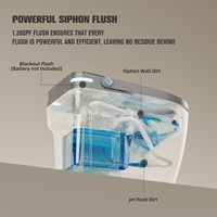 Cuvette de toiletteintelligente en céramique électriqueToilette américaine automatique Salle de bain Toilette intelligente Bidet