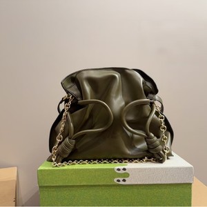 L's Relaxed Style Lucky Bag Burgundy Leather Drawstring Chain Shoulder Bag Everyday Fashion Spring 2026 - Product Image 2