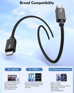 Syong Thunderbolt 4 Cáp 40gpbs truyền dữ liệu, 240W giao hàng điện, 8K 60Hz USB-C 4.0 Cáp với nylon bện cho PC, máy tính bảng - Product Image 6