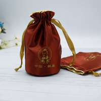 Sacs personnalisés à double couche et à cordon de serrage, pochettes pour vin en satin, personnalisés, pièces
