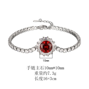 Wholesale High Quality Jewelry Eco-friendly <b>Copper</b> 10mm Multicolor Cubic Zirconia Latest Chain <b>Bracelet</b> for Trendy Daily Wear - Product Image 2