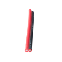 Fil de cuivre étamé torsadé parallèle 2 conducteurs rouge et noir 12 AWG, résistant à la chaleur 200°C, isolation en caoutchouc silicone 600V