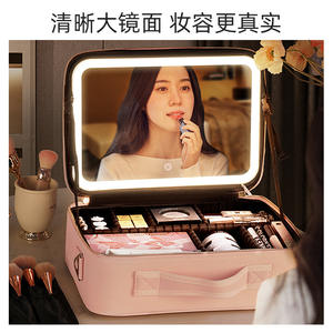 Sac à cosmétiques Noeland, grande capacité, couleur unie, poignée souple, étui de rangement portable pour le maquillage, pour un usage domestique - Product Image 4