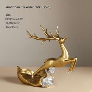 رف نبيذ إبداعي من راتنج الأيل مزخرف لخزانة التلفزيون أو كهدايا حرفية من الراتنج - Product Image 6