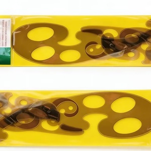 Venta al por mayor de fábrica: Juego de 3 reglas curvas francesas de plástico transparente para dibujo y medición, plantillas de diseño. - Product Image 2