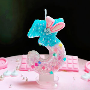 Adorno de Pastel de Cumpleaños con Orejas de Conejo, Vela Digital, Accesorio Atractivo, Imprescindible para Todo Tipo de Fiestas - Product Image 5