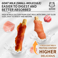 Stik Susu Kalsium Berbalut Hati Ayam, Bebek, atau Sapi untuk Anjing, Multi Protein, Bebas Susu, Pendukung Tulang