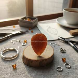 Lot en vrac de haute qualité naturel Orange Sunstone lisse poire forme Cabochon pierre précieuse en vrac 36X24X8 MM bijoux à bricoler soi-même faisant jeu de couleur - Product Image 3