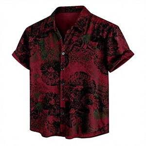 เสื้อเชิ้ตแขนสั้นผู้ชายสีเบอร์กันดี/สีดำ พิมพ์ลายตามสั่ง ปกคอปก ระบายอากาศได้ดี เป็นมิตรกับสิ่งแวดล้อม สำหรับฤดูใบไม้ผลิ บริการ OEM - Product Image 3