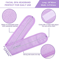 Großhandel: Individuelles Logo Spa Yoga Gesichts-Stirnband aus Frottee, verstellbar mit Klettverschluss, Make-up-Kopfwickel für Gesichtspflege