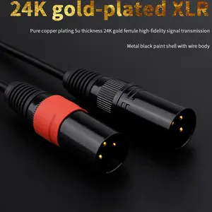 Alta calidad 3,5mm TRS Stereo <span class=keywords><strong>Jack</strong></span> macho a Dual <span class=keywords><strong>XLR</strong></span> 3pin macho Nylon Tricot Aux Audio Splitter Cable 3,5 a <span class=keywords><strong>XLR</strong></span> Cable - Product Image 4