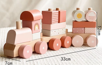 Train de tri de blocs empilables en bois, décoration de la maison, cadeau d'anniversaire pour enfant