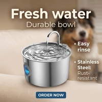 Fontaine à eau automatique pour animaux domestiques en acier inoxydable de 3,2 L, silencieuse, avec circulation d'eau, possibilité de personnaliser le logo pour chats et chiens