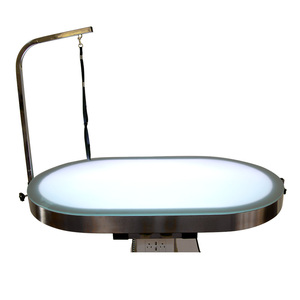 โต๊ะเสริมสวยสุนัขสัตว์เลี้ยง,โต๊ะยกสัตว์เลี้ยง LED แบบกลมไฟฟ้าขนาดใหญ่พร้อมช่องเสียบ Usb - Product Image 3