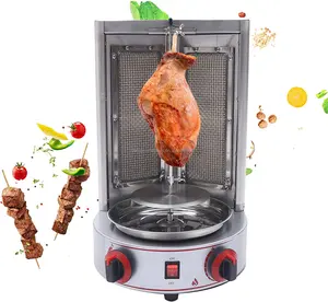 Shawarma Grill Poulet Kebab Maker Gaz GPL Bureau Commercial Automatique Doner Kebab Machine de Découpe pour Fête