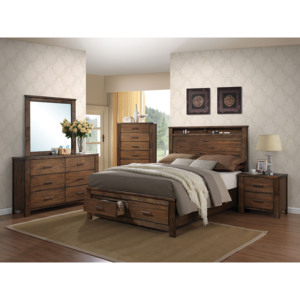 Oak 2 <b>Drawer</b> Nightstand Rustic Wood Bedroom Furniture Storage <b>Side</b> Table - Product Image 4
