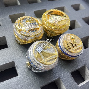Anillos de Campeonato de los <span class=keywords><strong>Golden</strong></span> <span class=keywords><strong>State</strong></span> <span class=keywords><strong>Warriors</strong></span> de la NBA, Anillos de Moda Chapados en Oro con Diamantes Creados en Laboratorio, Regalo Conmemorativo de Compromiso - Product Image 1