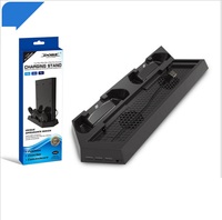 3in1 DOBE Console de jeu Ventilateur de refroidissement Station de charge pour P4 Pro Slim Dual Charger Station Vertical Stand Ps 4 Controller