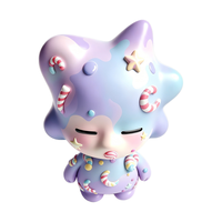 Jouet en PVC personnalisé OEM Chine, personnage étoile Kawaii, macaron dégradé, objet de collection sucré pour décoration de bureau et cadeaux de fêtes