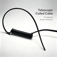 Cable Espiral de PVC TPU, Cable de Alimentación Flexible Enrollado, Cable de Cobre 100%, Longitud Personalizada, Cable de Resorte OEM ODM para Equipos Industriales