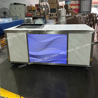 OKEY Équipement de banquet pour hôtel Comptoir de buffet mobile Led Marble Restaurant Table de buffet commerciale à induction personnalisée