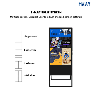 Panneau électronique sur pied en alliage d'aluminium HRAY avec écran tactile en option <span class=keywords><strong>pour</strong></span> affichage d'image de marque en intérieur <span class=keywords><strong>pour</strong></span> les chaînes de magasins OEM ODM - Product Image 2