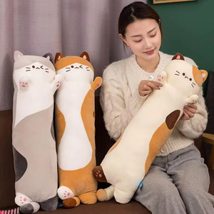 Uyku için PP pamuk dolum ile özel Kawaii kedi sarılma yastık yumuşak kumaş doldurulmuş oyuncak - Product Image 4