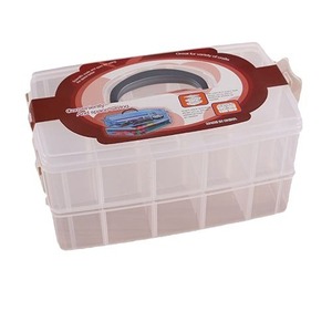 Extra <b>Large</b> Double Layer Plastic Storage <b>Box</b> With Compartments For Office Organizing And Craft Supplies - Product Image 4