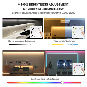 JIUAN Factory Price <strong>12V</strong> 24V <strong>PWM</strong> 4A 4-Channel Wall-Mounted Touch Panel RGBW LED Dimmer <strong>Controller</strong> 384W Max Load CE FCC ROHS - Product Image 5