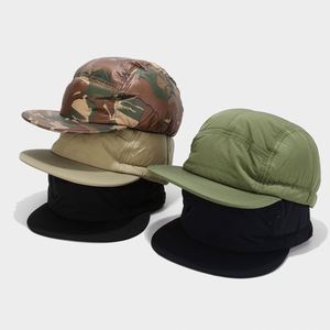 Casquette Snapback Rétro Épaisse à 5 Panneaux en Duvet Camouflage pour Hommes et Femmes, Chaudes pour l'Automne et l'Hiver, Style Hip Hop, Chapeau de Routier pour l'Extérieur - Product Image 1