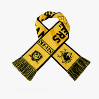Écharpe de Supporter en Acrylique Jacquard Tricotée Longue Personnalisée Premium pour Clubs de Football Adulte Unie