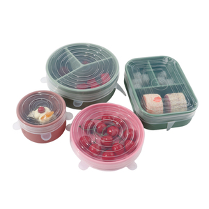 Gran oferta, tapa elástica reutilizable de silicona resistente a altas temperaturas y bajas temperaturas, 6 juegos de cubierta de silicona para alimentos, <span class=keywords><strong>Stretcha</strong></span> - Product Image 4