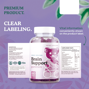 Etiqueta privada 100mg Fosfatidilserina Gummy Kids Nootropics <span class=keywords><strong>Brain</strong></span> Booster Gummy Suplemento para la memoria y el enfoque - Product Image 2