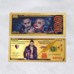 Billet de banque de collection Suicide <span class=keywords><strong>Squad</strong></span> Joker Harley Quinn en feuille d'or – Cadeau souvenir pour fans - Product Image 3