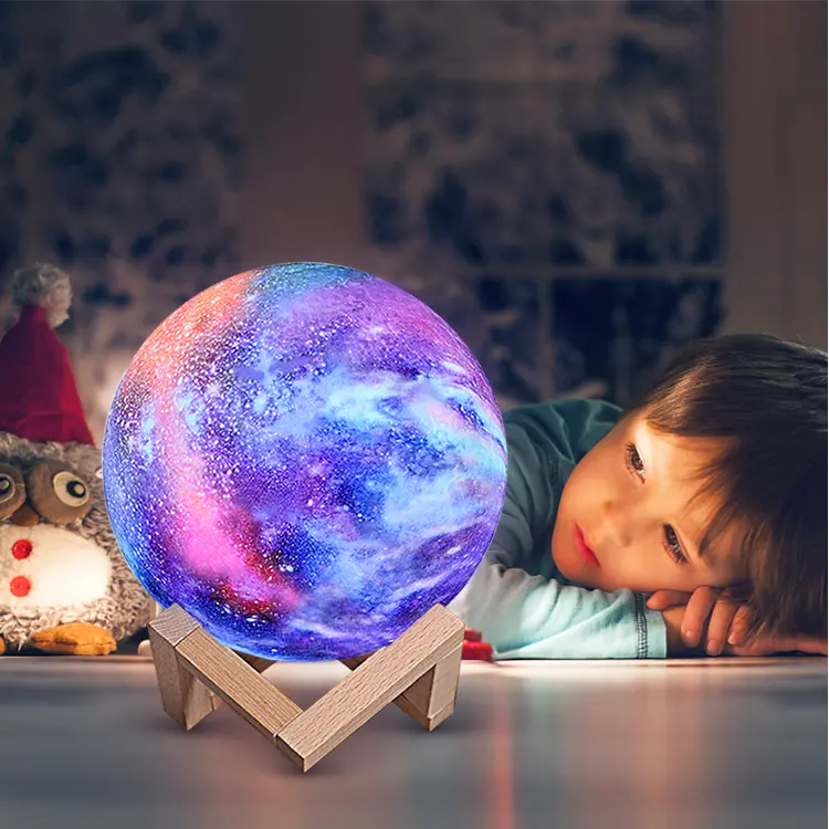 Royal slite Smart remote control dimming color changing table lamps magic gift touch mood lights moon lamp small 3d led night