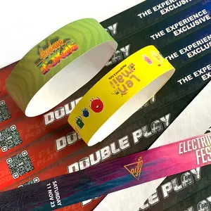 Customized Festival Tyvek Wristbands High Quality Full Colour Changing Wristband Tyvek Paper Custom Wrist Bands